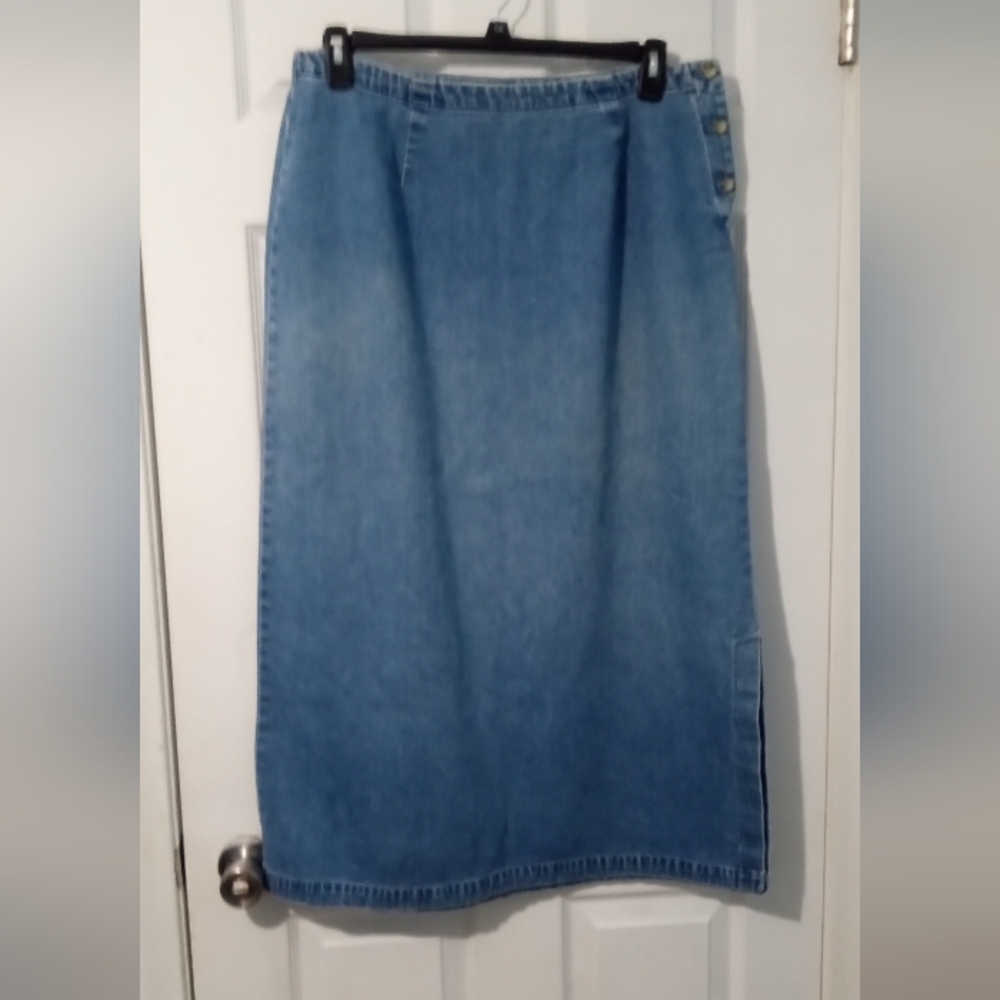 Eddie Bauer Light Blue Denim Maxi Skirt
